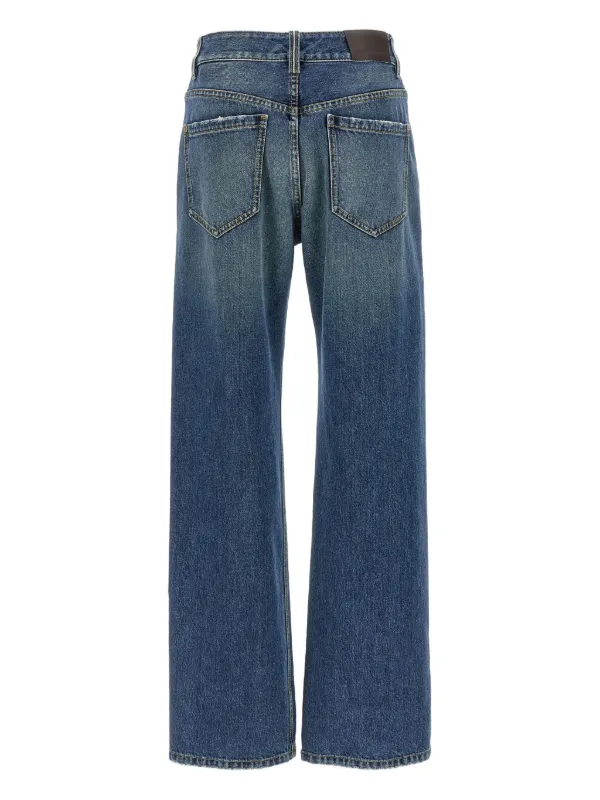 デニム・ジーパン BRUNELLO CUCINELLI Woman Jeans Blue MA782P5567 C001 High-rise wide-leg jeans in blue - Brunello Cucinelli