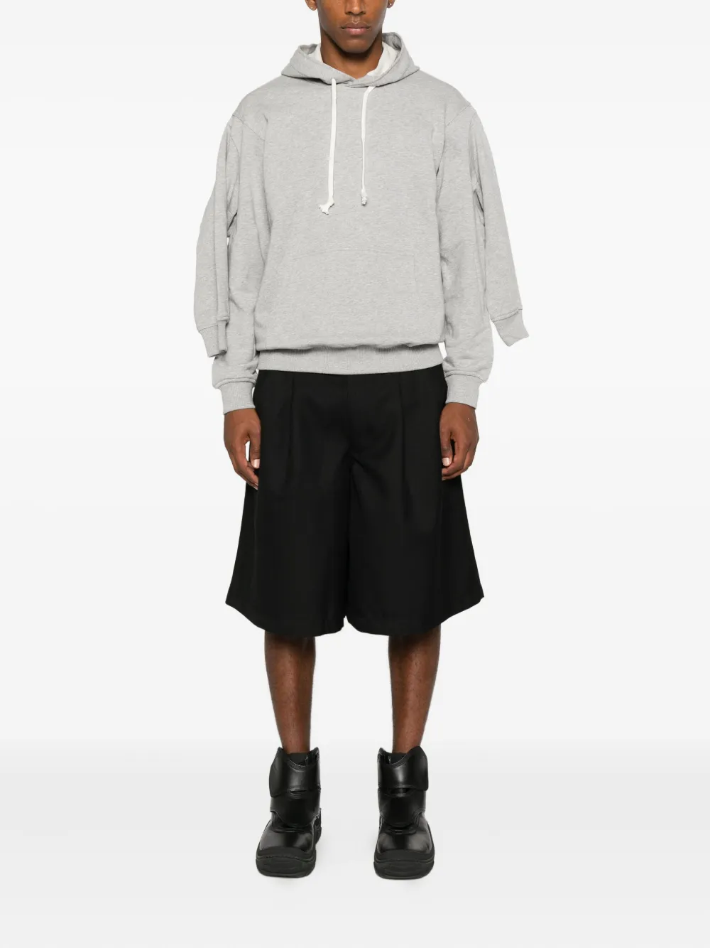 Comme Des Garçons Shirt Double-sleeve Hoodie In Gray