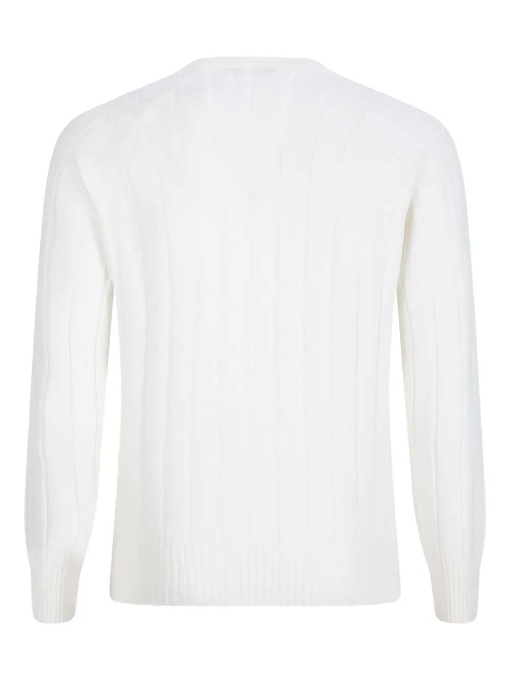 Gran Sasso Geribbelde sweater met ronde hals - Wit
