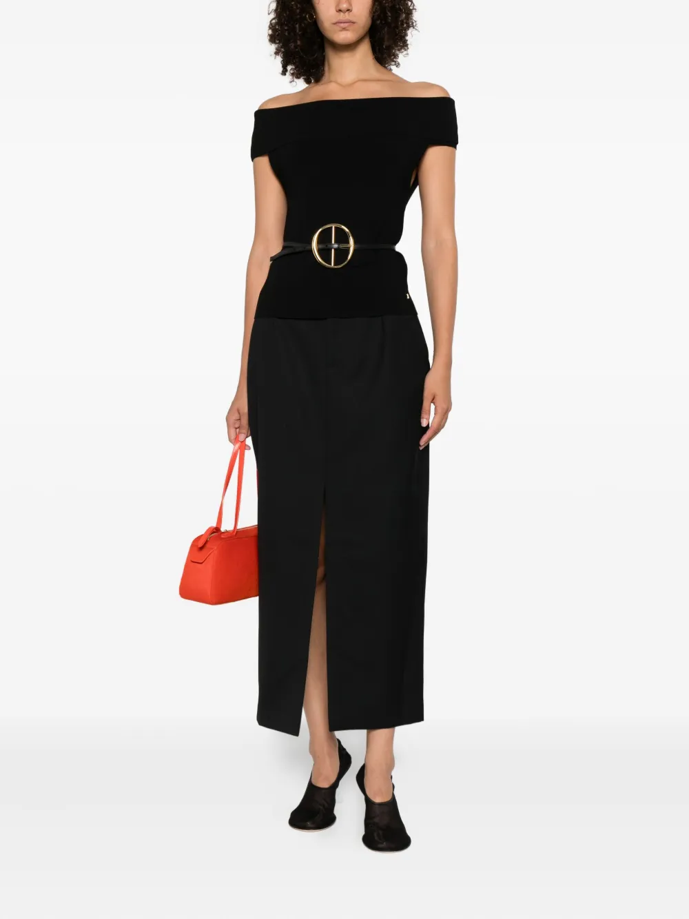ANINE BING Off-shoulder top Zwart