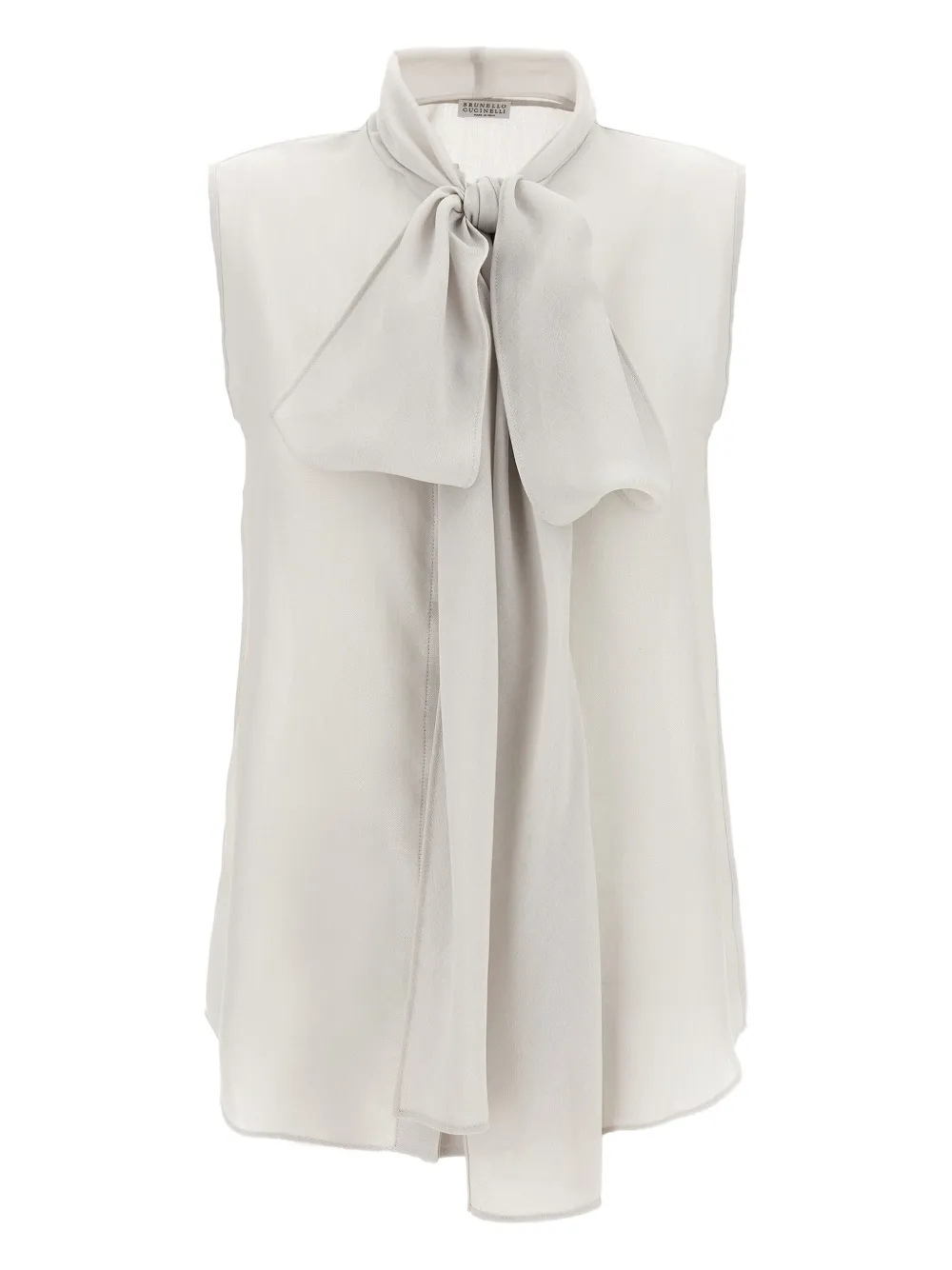 Brunello Cucinelli Kasjmier trui met strikdetail Grijs