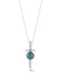 Mateo sterling silver Sword freshwater pearl necklace