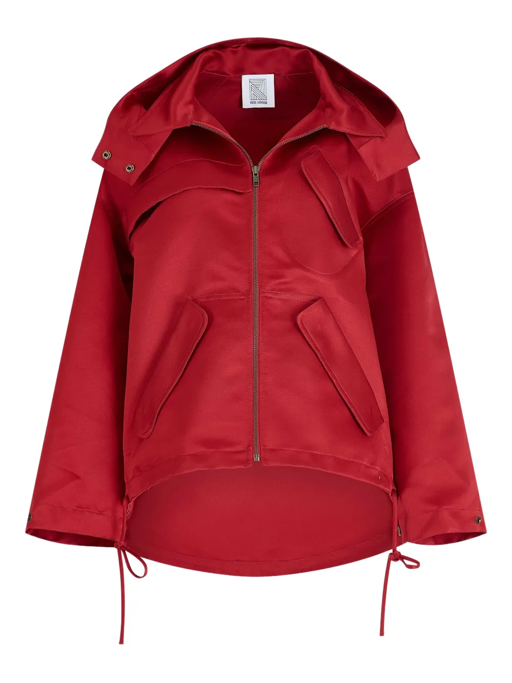 Rosie Assoulin Hooded Drawstring Jacket In Red