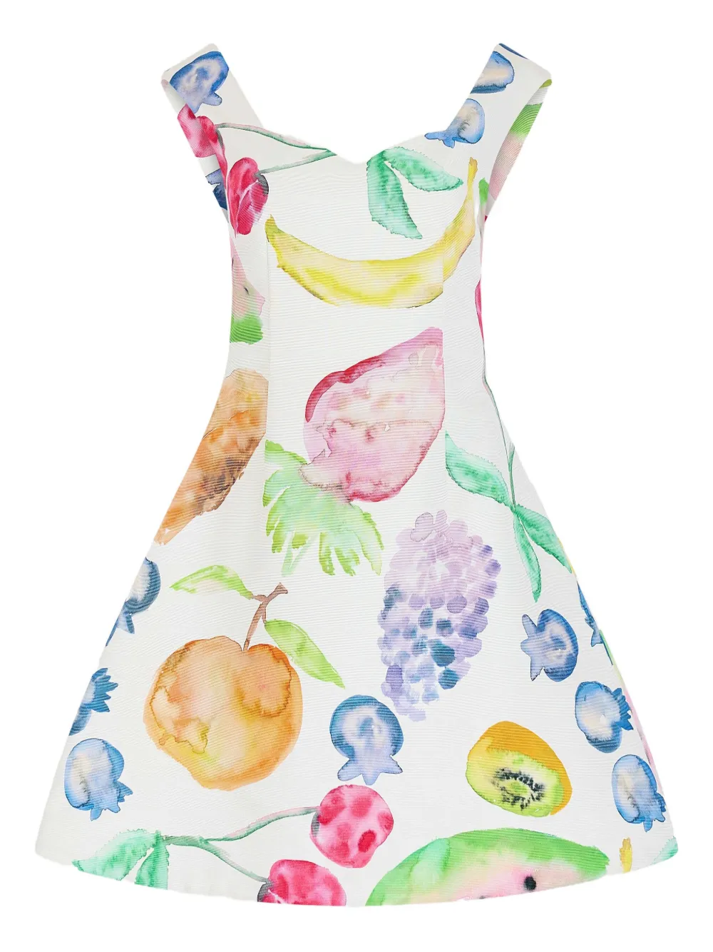 Rosie Assoulin fruits-print mini day dress - ホワイト Rosie Assoulin fruits-print mini day dress - ホワイト