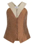 Rosie Assoulin polka-dot V-neck vest - Brown