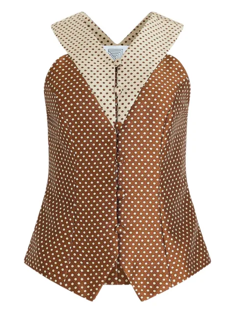 Rosie Assoulin polka-dot V-neck vest