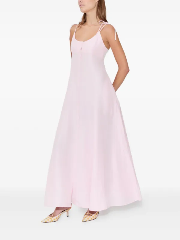 rosie assoulin pink dress Rosie Assoulin High Garden Woven Maxi Dress