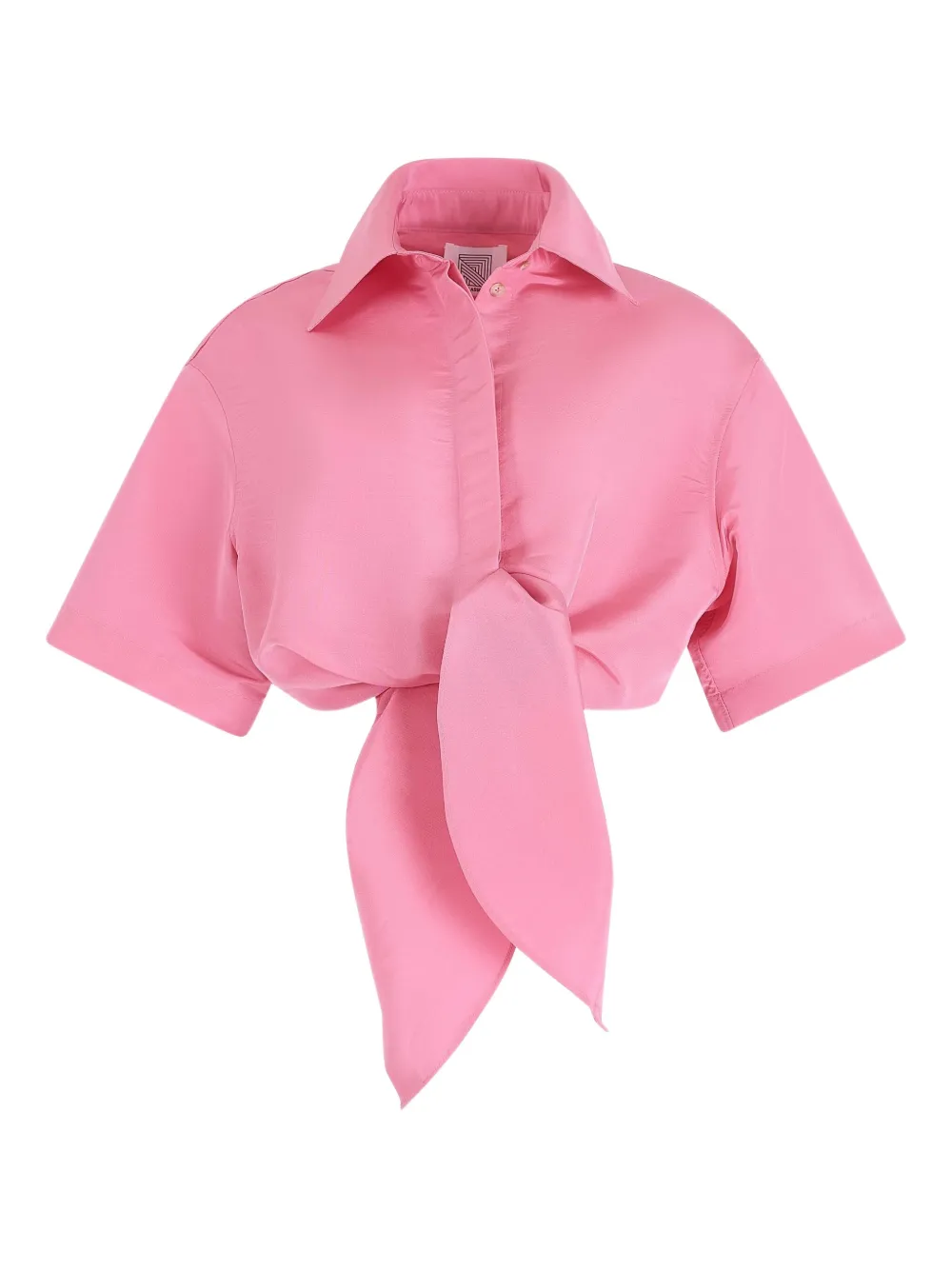 Rosie Assoulin Tie-front Button-down Top In Pink