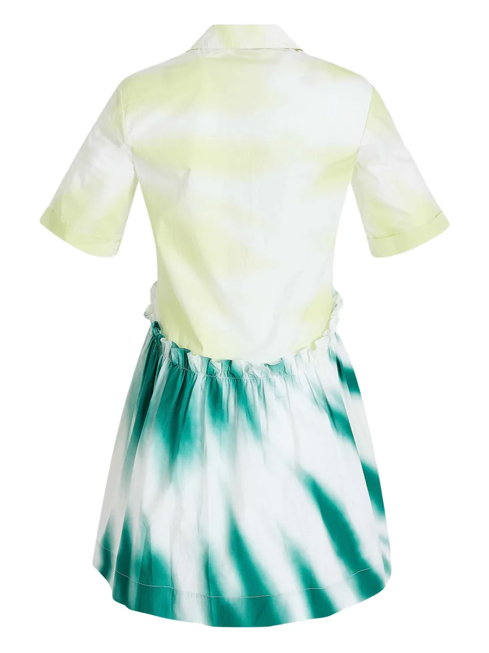 Rosie Assoulin Gesmockte popeline blousejurk met tie-dye print Groen