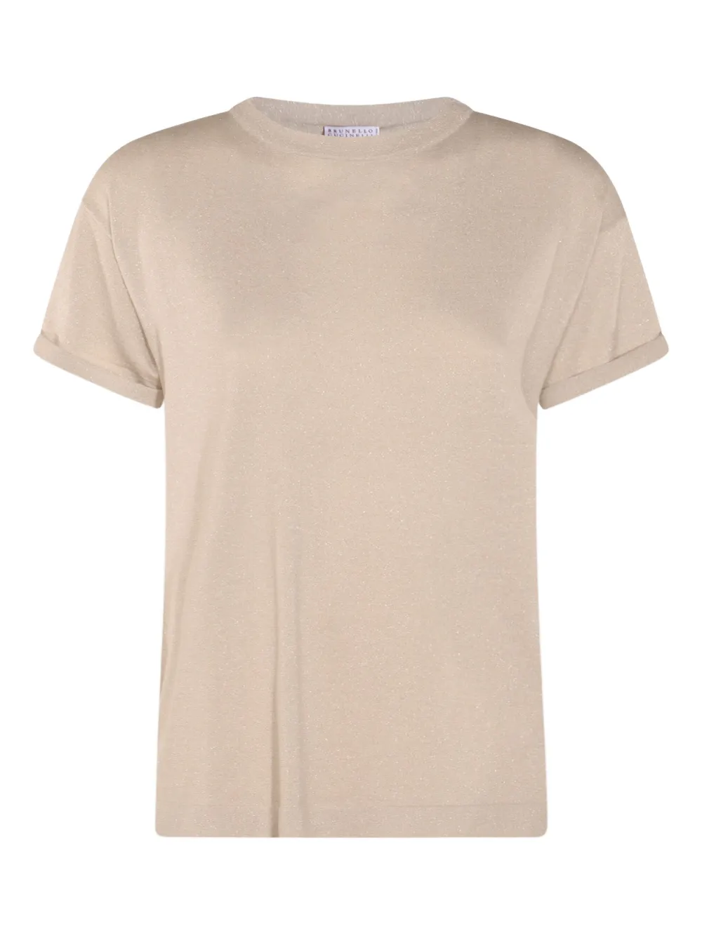 Brunello Cucinelli lurex-detail short-sleeve T-shirt Beige
