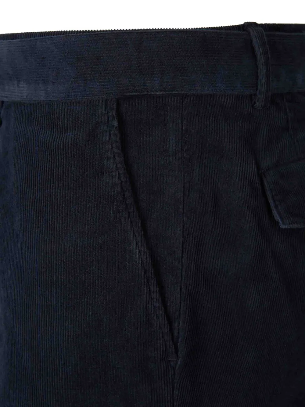 Officine Generale Ribfluwelen broek met geplooid detail Blauw