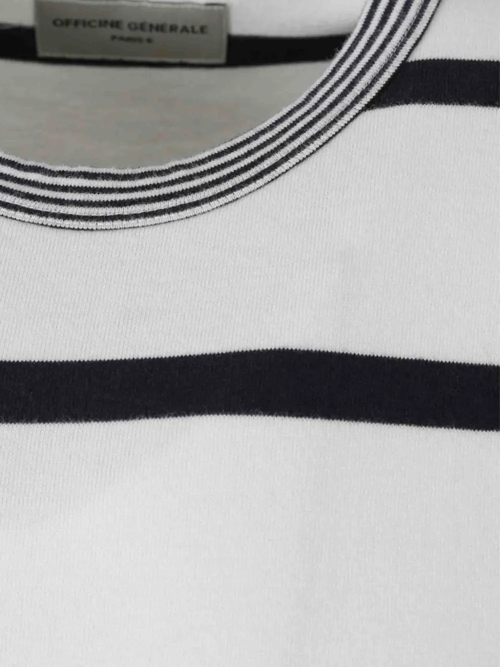Officine Generale Gestreept T-shirt met lange mouwen Wit