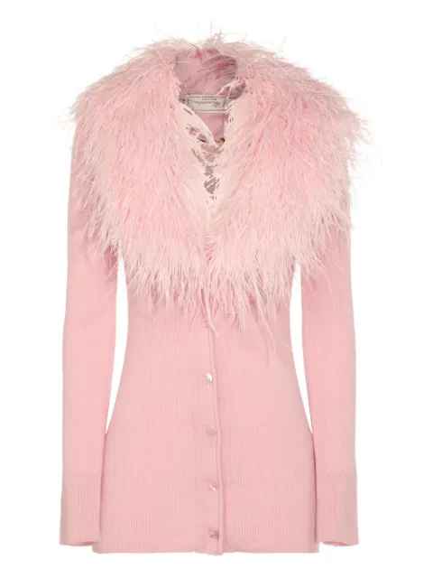 Blumarine feather-trimmed cardigan