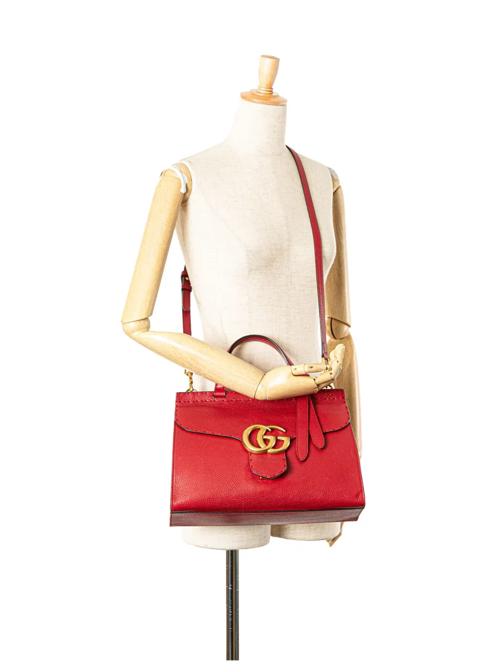 Gucci Pre-Owned 2016-2024 Medium GG Marmont Grained Leather Top Handle satchel | Pre-Owned | Image 2