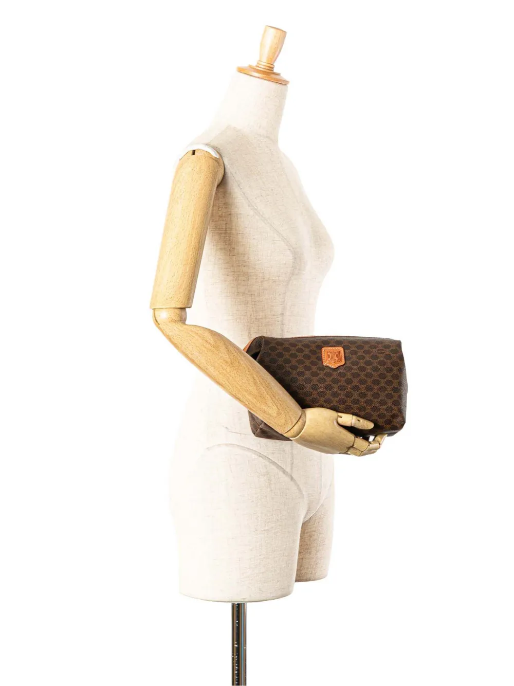 Pre-owned Celine 20th Century Macadam Coated Canvas Pouch