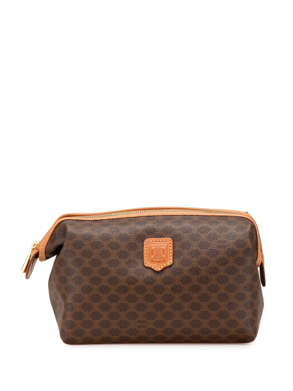 Céline Pre-Owned 20th Century Macadam Coated Canvas pouch | Brown | Image 1