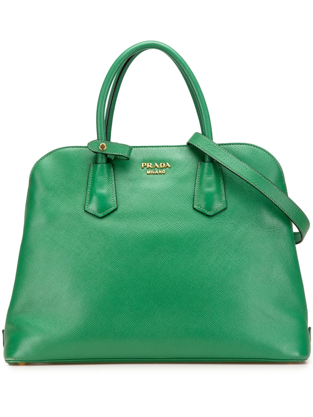 Prada Pre-Owned 2010-2024 Saffiano Cuir Dome Bag satchel | Green | Image 1