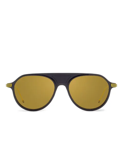 Thom Browne pilot gold-detail sunglasses