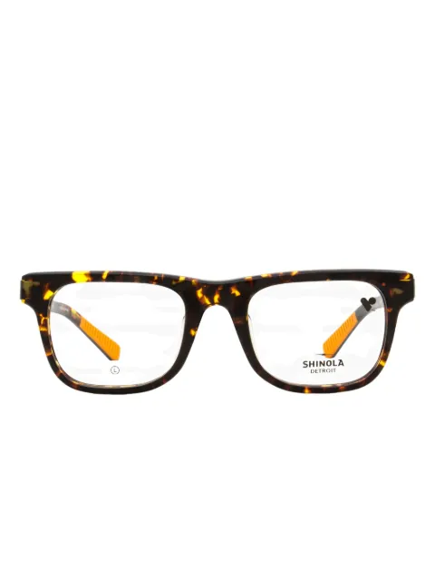 Shinola rectangle frame tortoise glasses