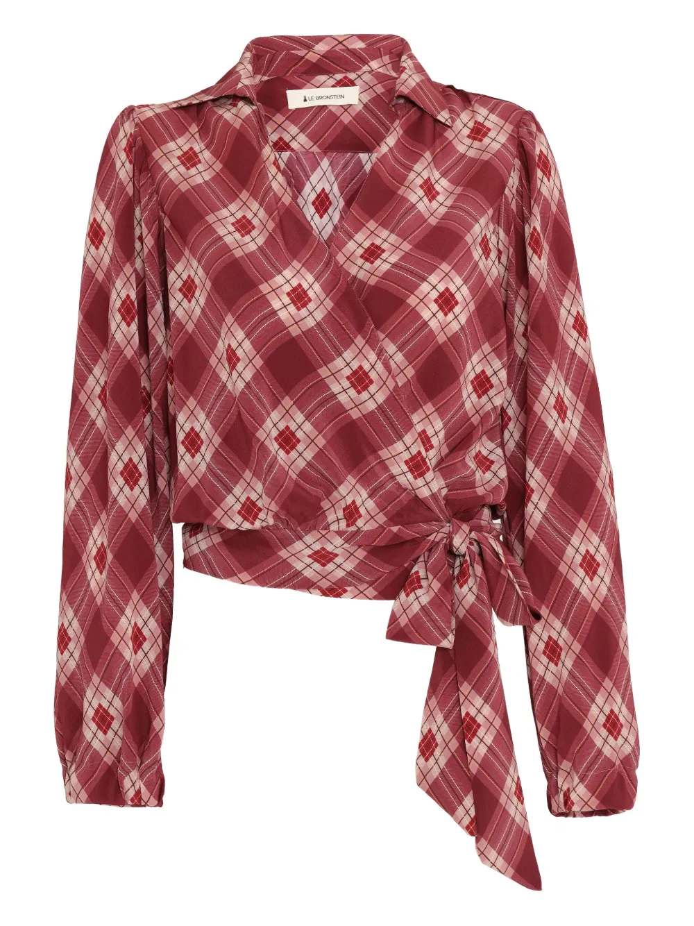 Lethicia Bronstein wrap-tie checked top | Red | Image 1