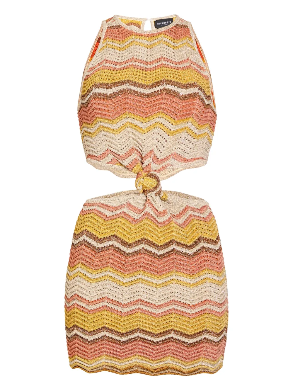 Retrofete Dania crochet wave mini dress | Yellow | Image 1