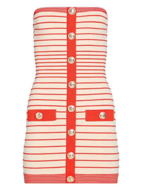 Retrofete striped button-front mini dress