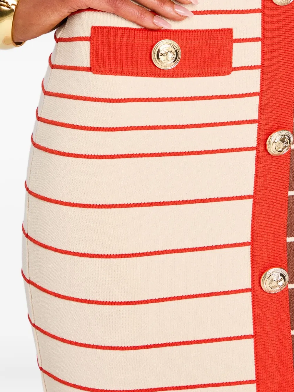 Retroféte Lyle Striped Button-front Midi Dress In Multi