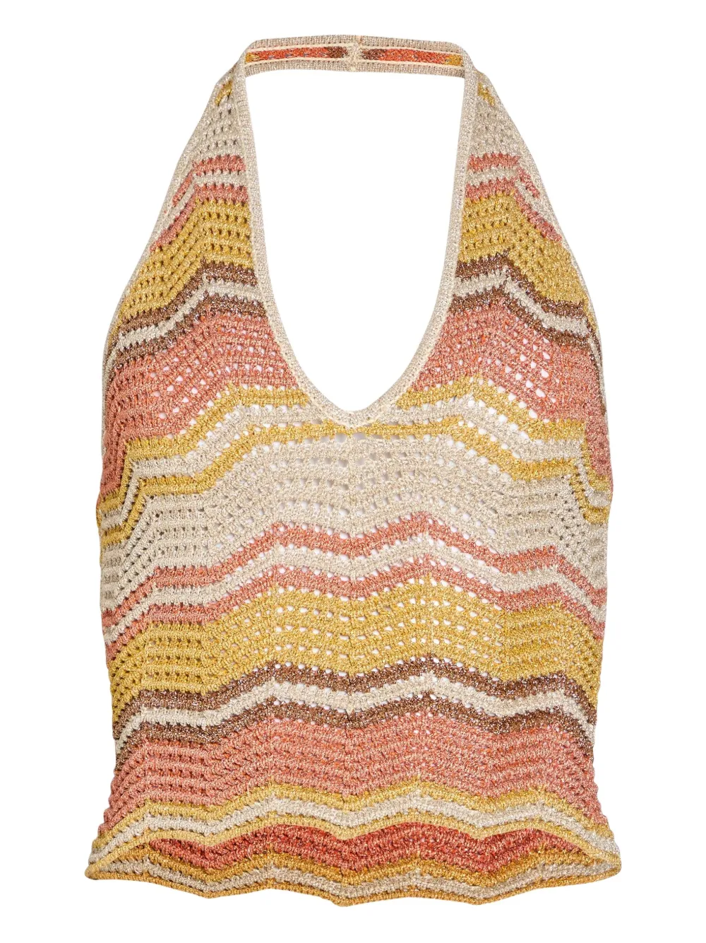 Retroféte Luz Crochet Halterneck Top In Multi