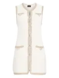 Retrofete pearl-detailing tweed vest - White