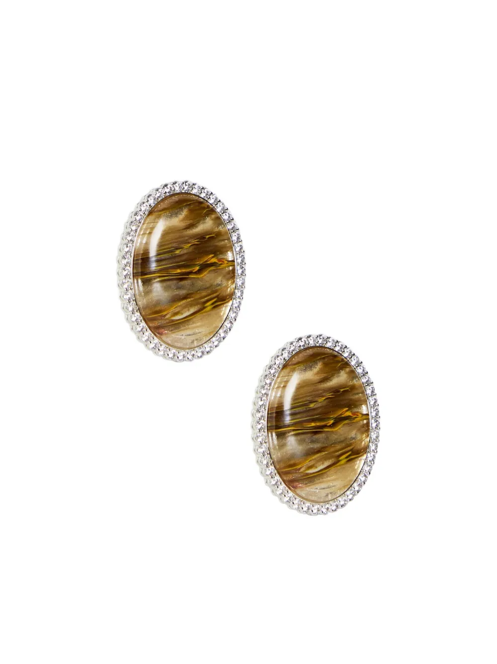 Retrofete Fillipa stone-embellished round earrings - Zilver