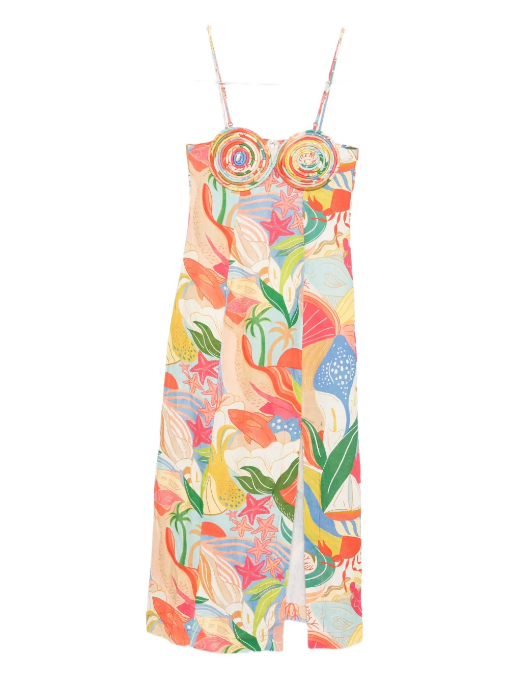 FARM Rio graphic-print midi dress - Rosa