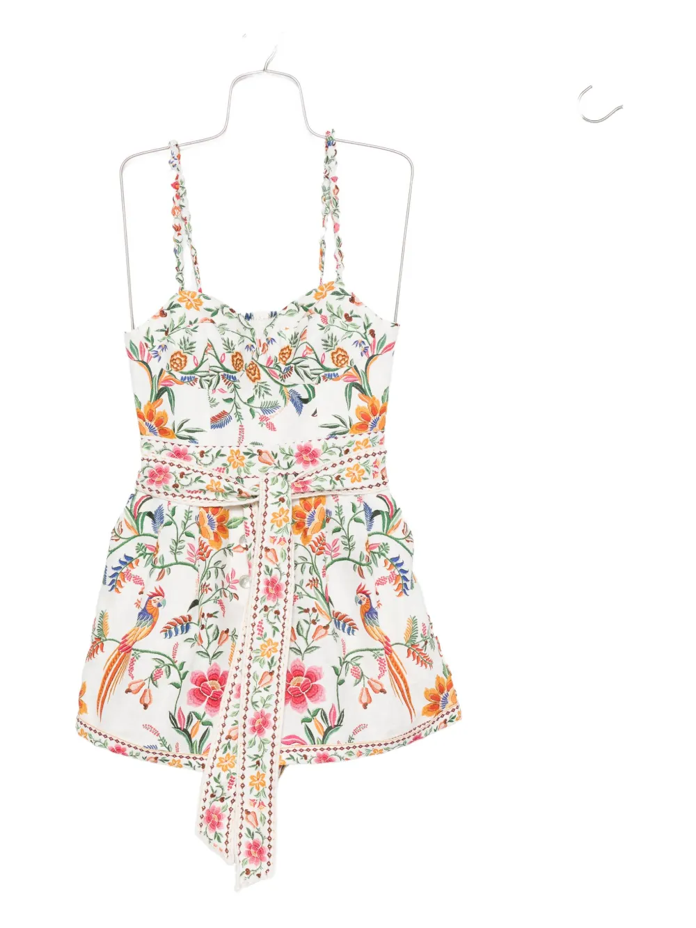 FARM Rio linen romper - Bianco