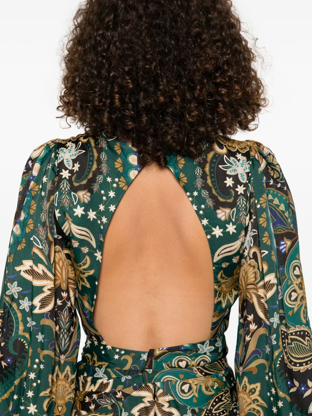 Farm Rio Printed Maxi Dress In Burgundy