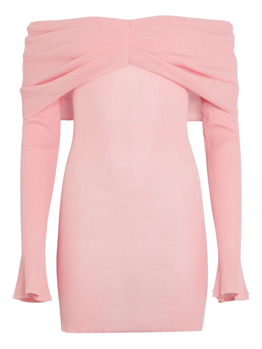 SER.O.YA Xen off-shoulder ribbed knit mini dress | Pink | Image 1