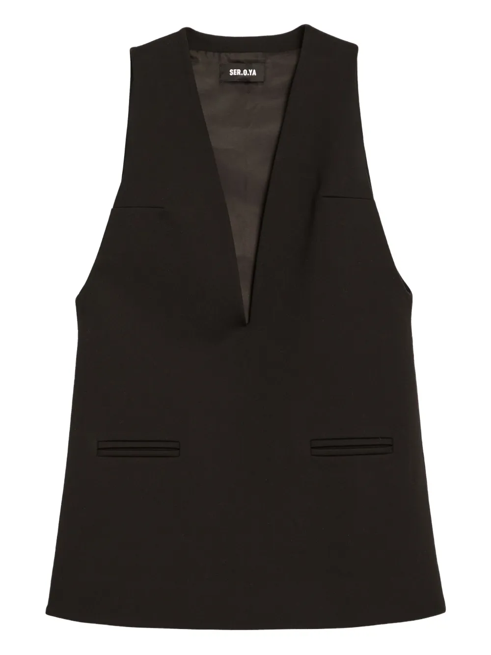 SER.O.YA Hadley sleeveless V-neck mini dress | Black | Image 1