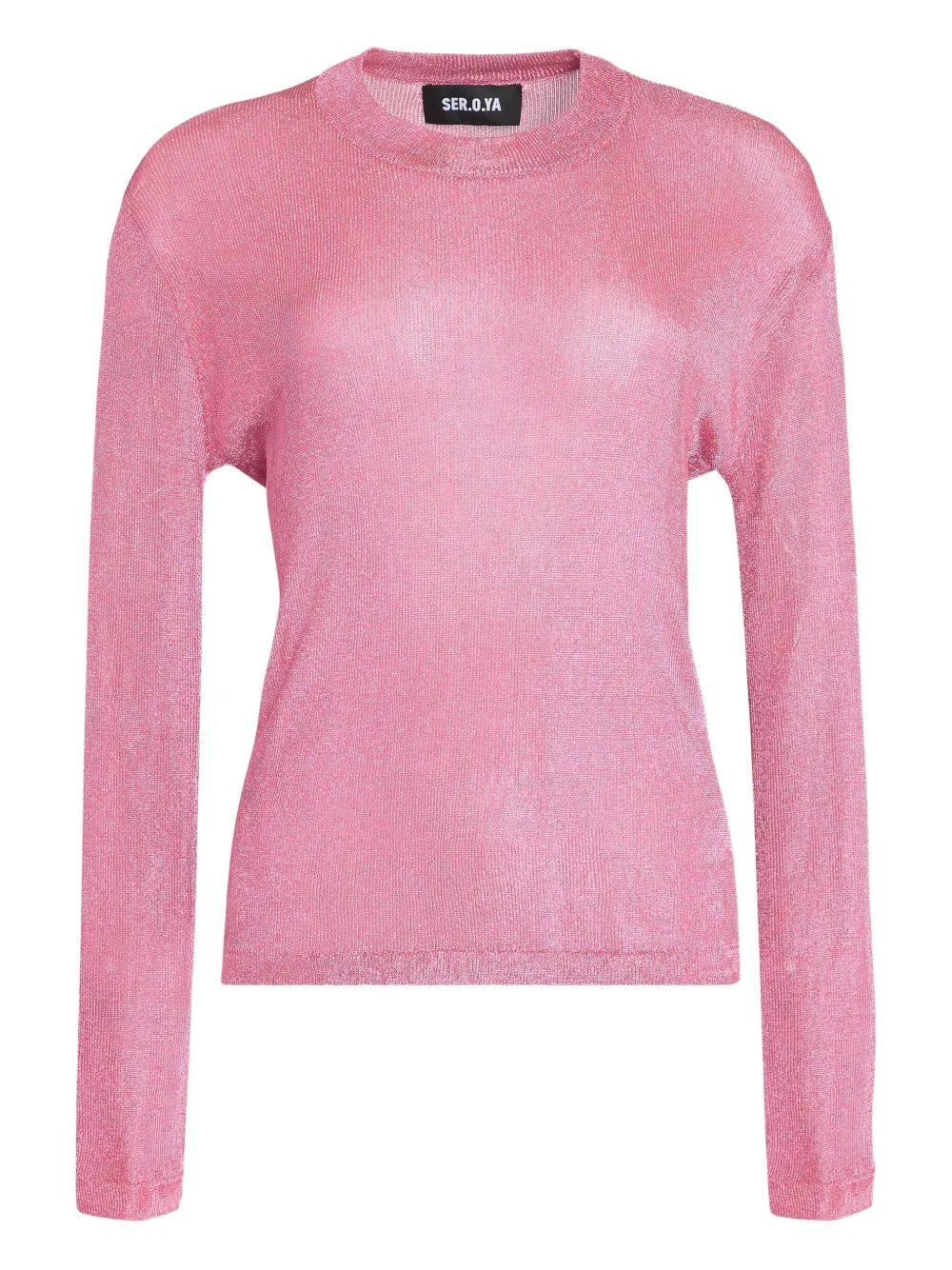 Hana metallic fine-knit top
