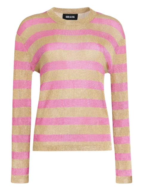 SER.O.YA metallic striped t-shirt