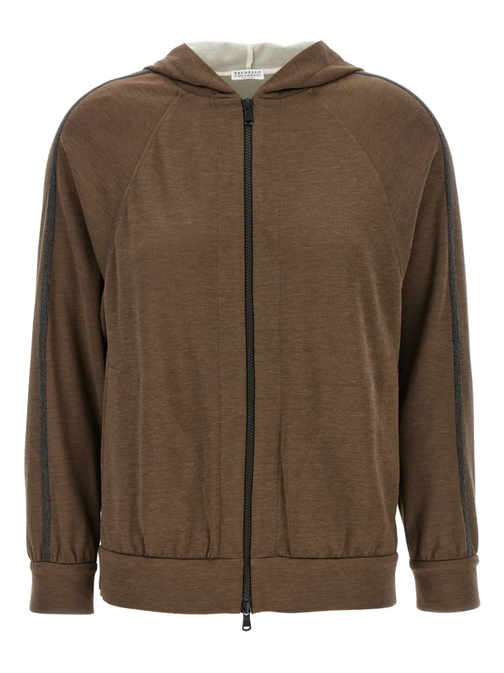 Brunello Cucinelli Hoodie met rits Bruin