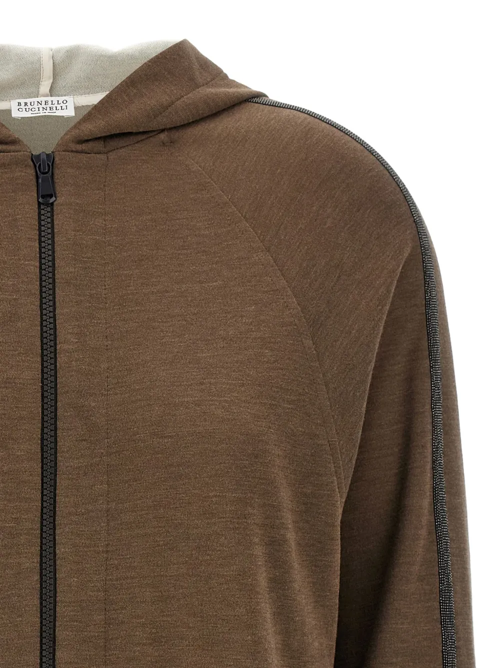 Brunello Cucinelli Hoodie met rits Bruin