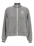Brunello Cucinelli ribbed-collar zip-up cardigan - Silver