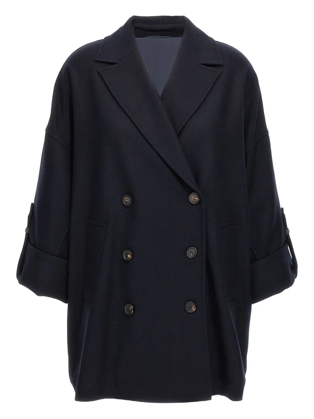 Brunello Cucinelli double-breasted coat | Black | Image 1