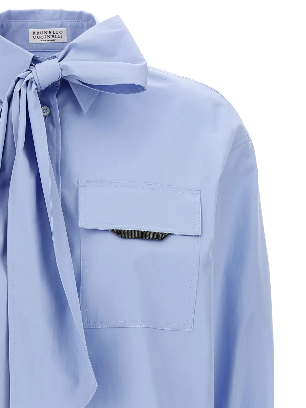 Brunello Cucinelli Blouse met ketting Blauw