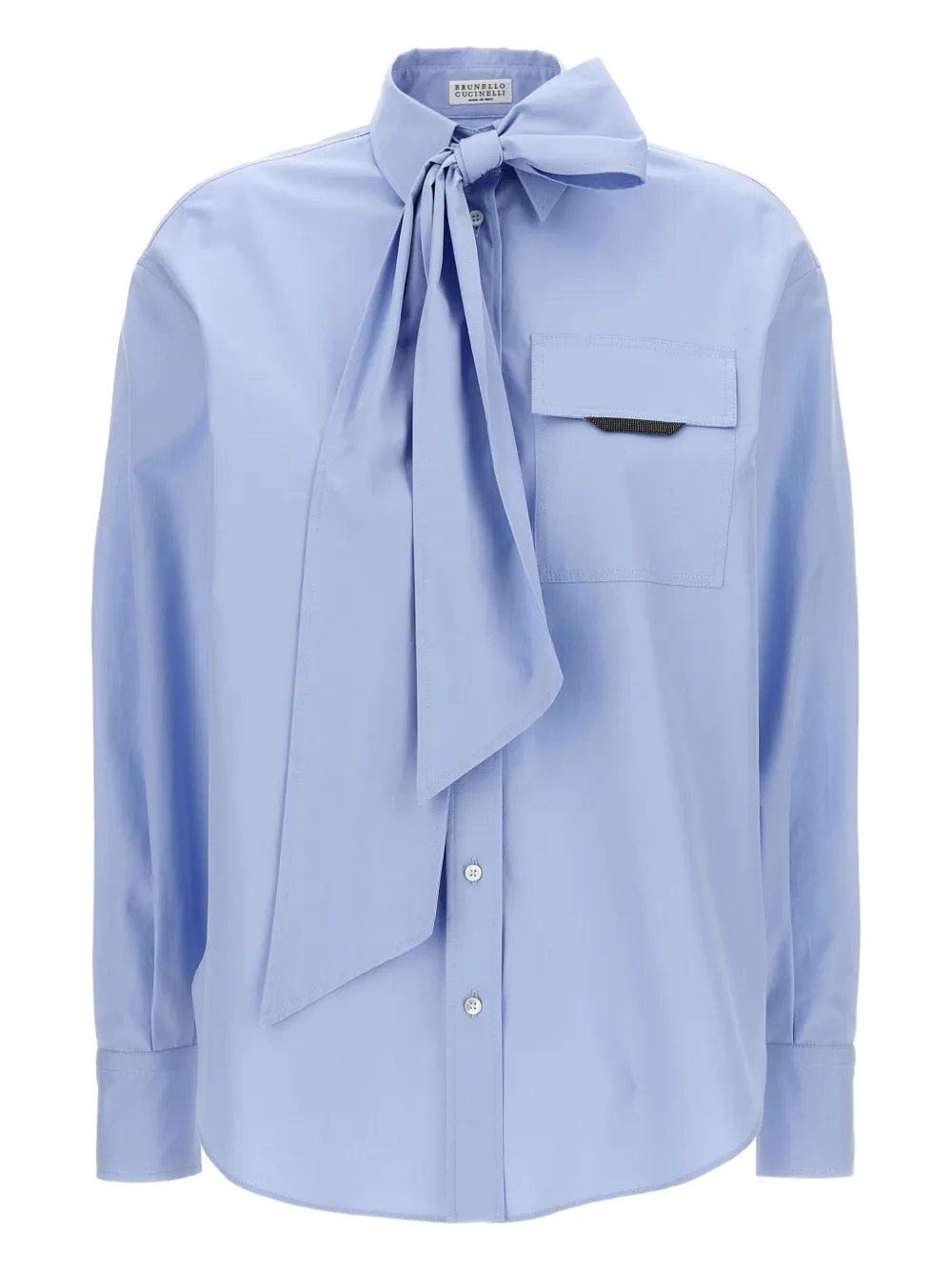 Brunello Cucinelli Blouse met ketting Blauw