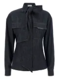 Brunello Cucinelli bow-tie denim shirt - Blue