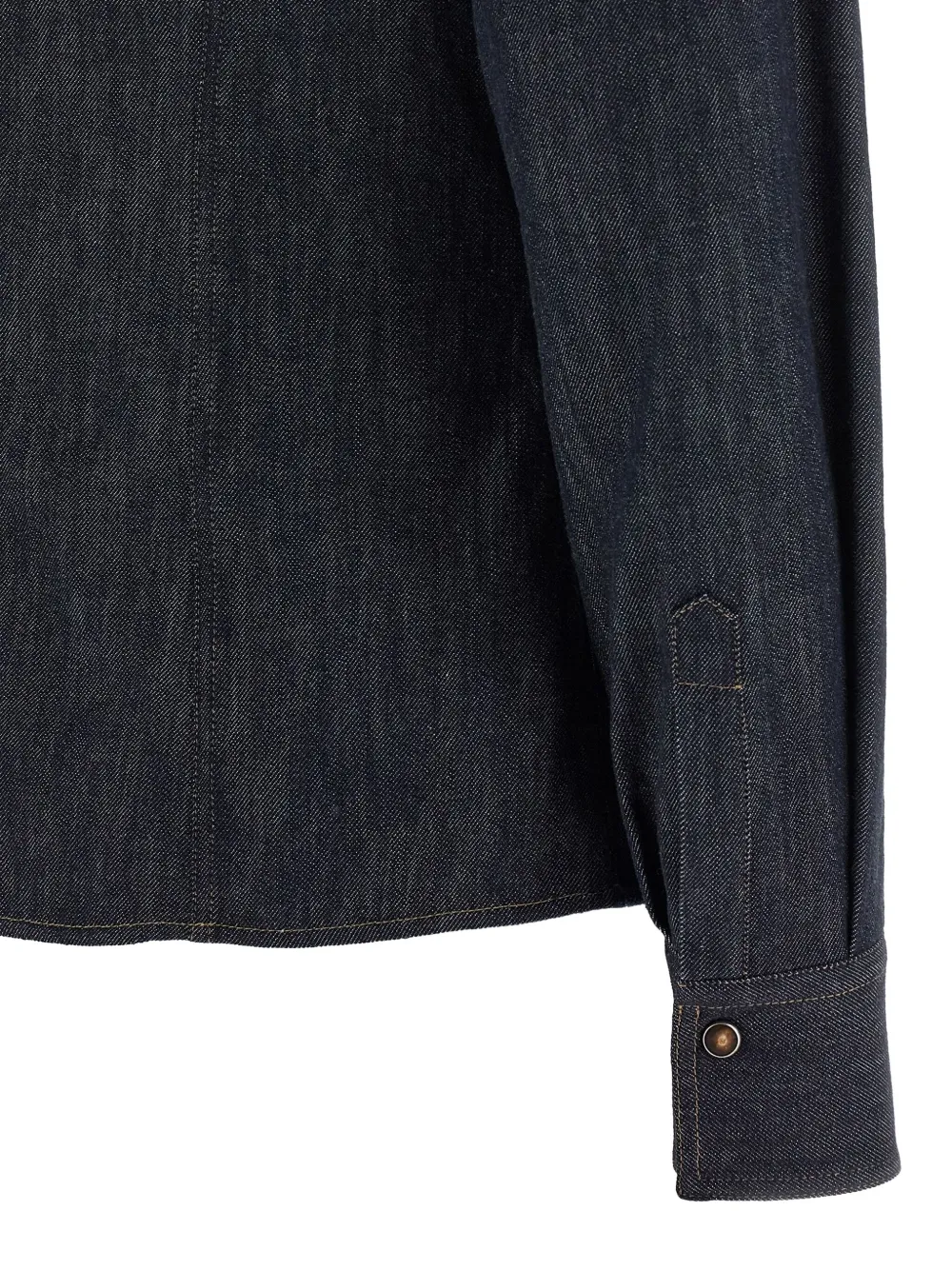 Brunello Cucinelli Denim blouse met vlinderstrik Blauw