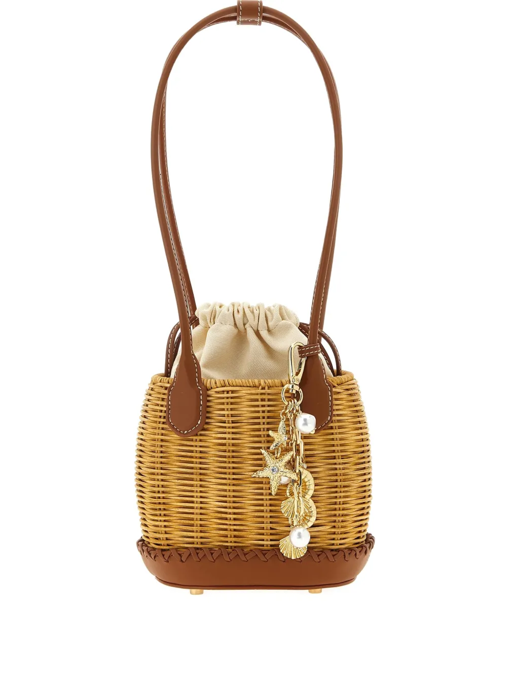 Self-Portrait woven basket bag | Brown | Image 1