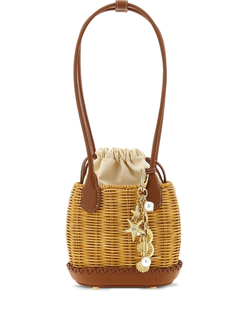 Self-Portrait woven basket bag | Brown | Image 1