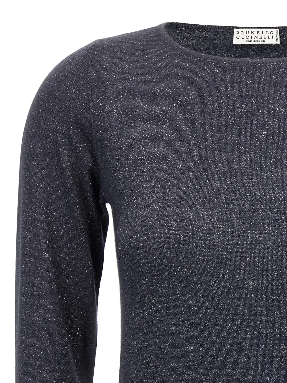 Brunello Cucinelli Glanzende trui met lange mouwen Blauw