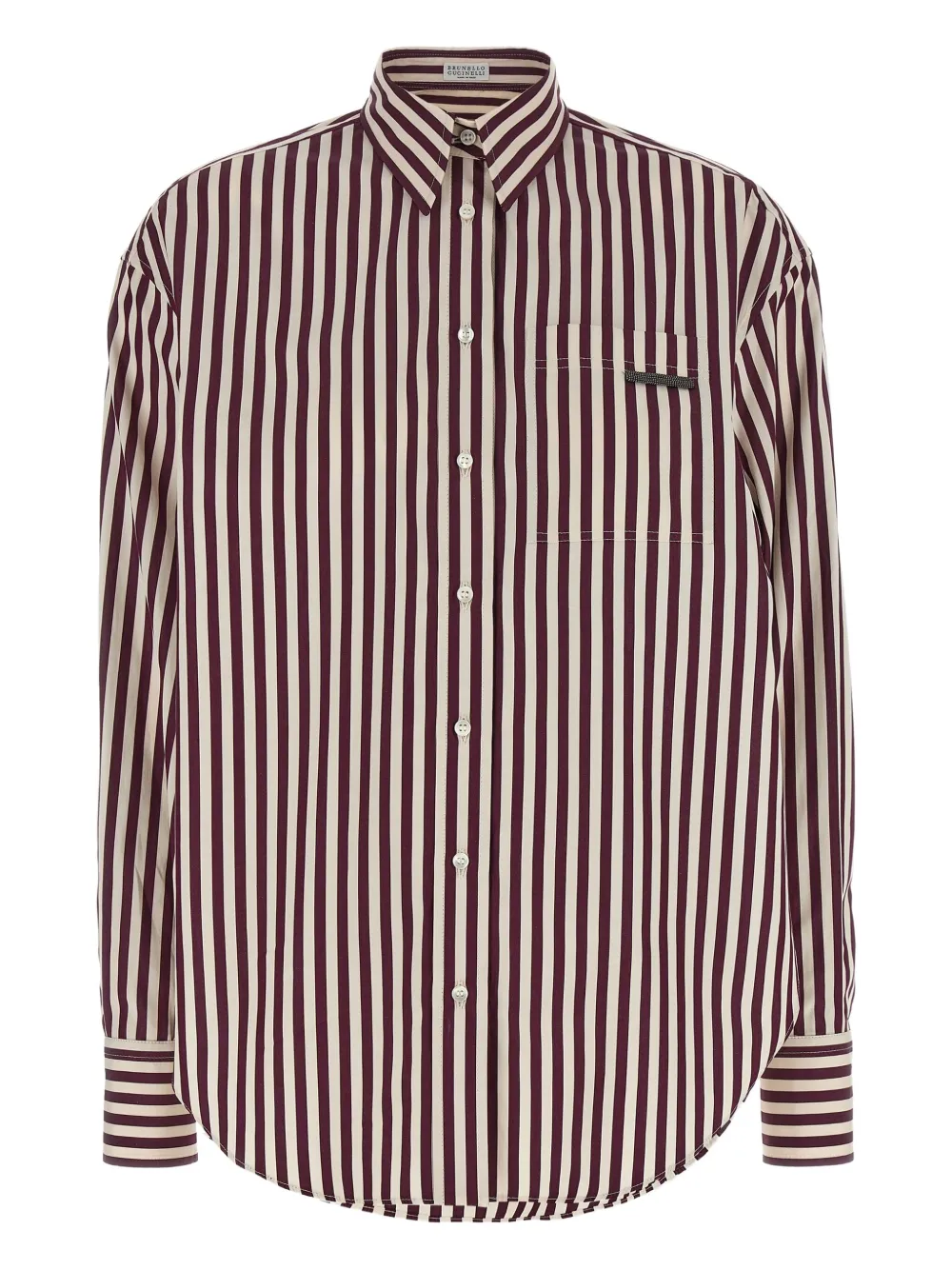 Brunello Cucinelli Gestreept blouse Bruin
