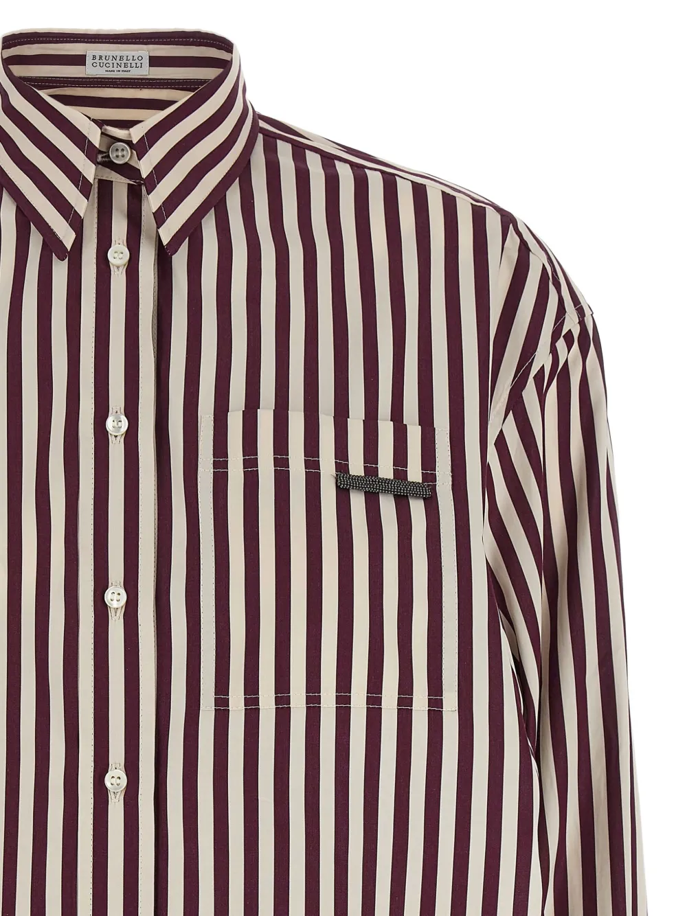 Brunello Cucinelli Gestreept blouse Bruin